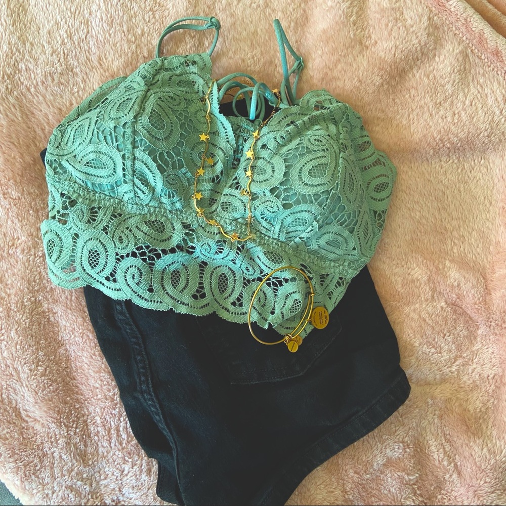 PINK Victoria’s Secret Green Lace Bralette